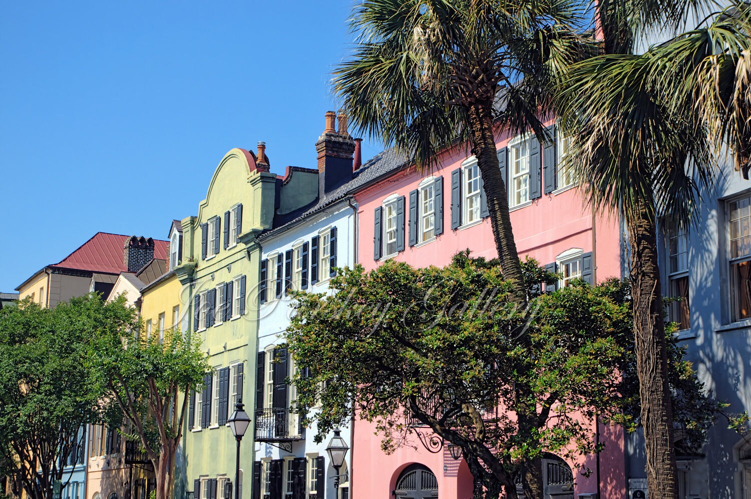 Ann Charlton Framed Print Rainbow Row Charleston South
