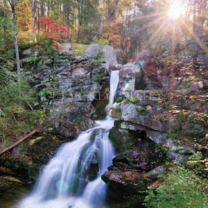 October morning magic, Kent Falls State Park, Kent, Connecticut, waterfall, Autumn, New England, Litchfield County, archival print, signed