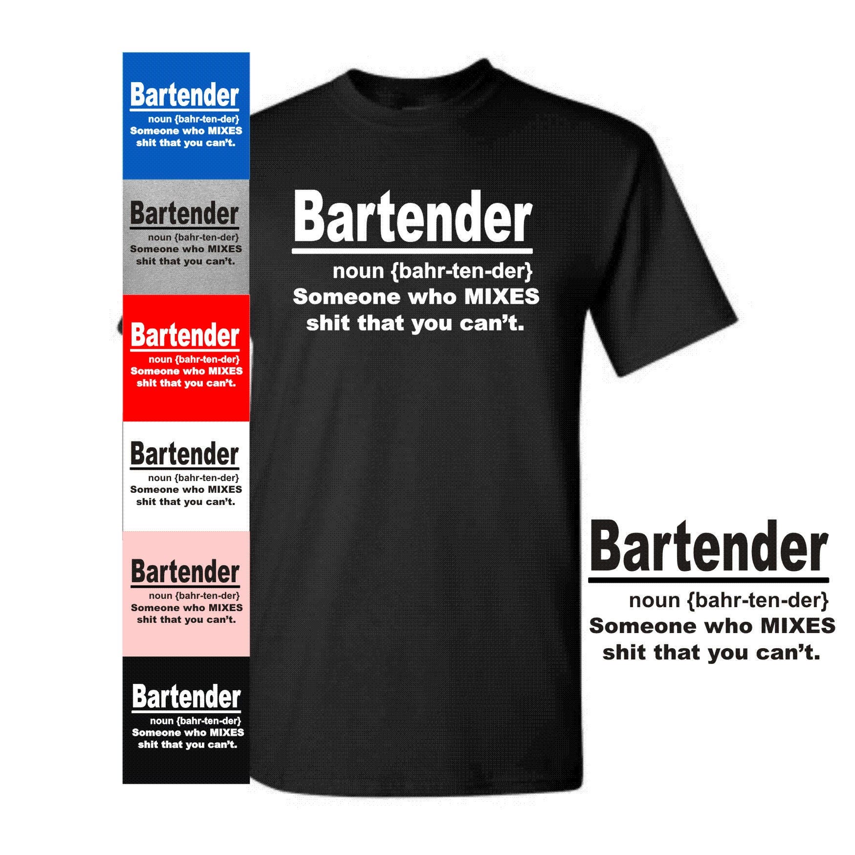Bartender Shirt Noun Shirt Men's Funny T Shirts Etsy
