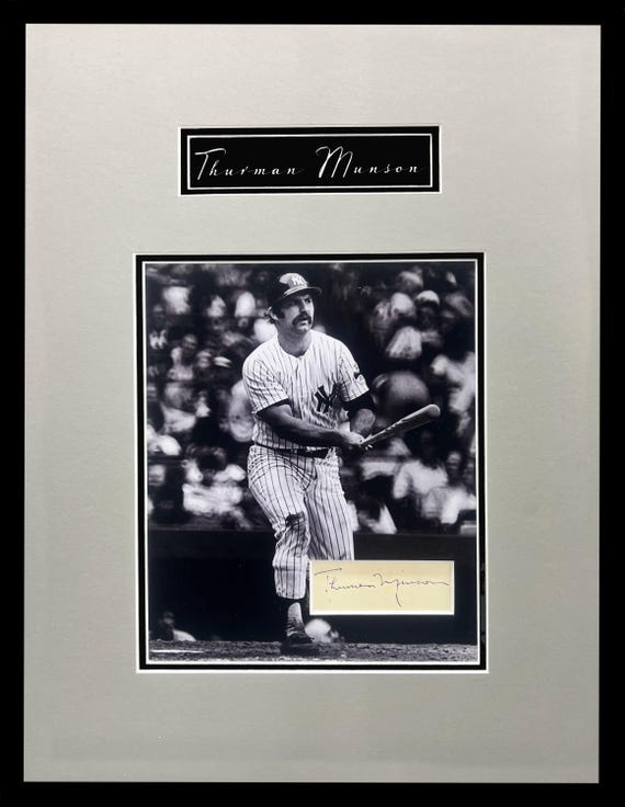 Thurman Munson Autograph Cut Museum Framed Ready to Display