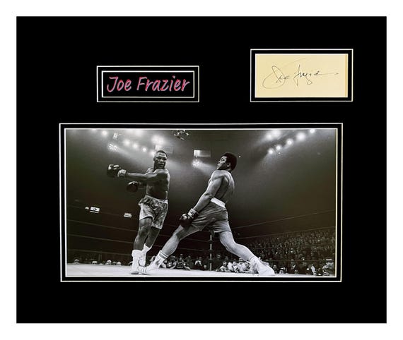 Joe Frazier Original Autograph Matted and Museum Framed