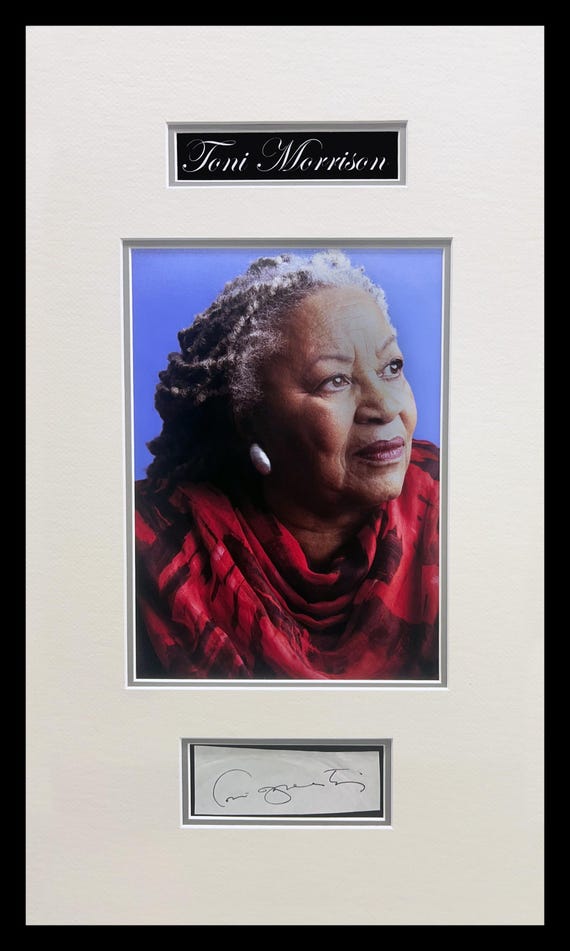 Toni Morrison Signature Cut From Book-Museum Framed Ready to Display