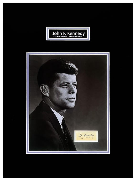 John F. Kennedy Signature Cut Museum Framed Ready for Display