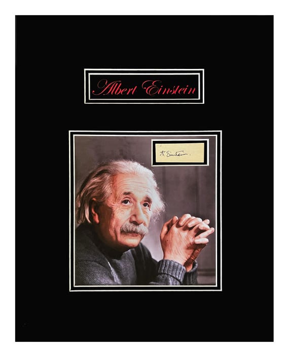 Albert Einstein Autograph Cut Museum Framed Ready to Display