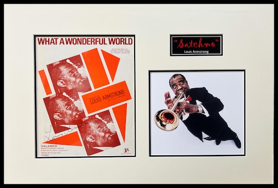 Louis Armstrong Signed Sheet Music Cover Museum Framed Ready to Display