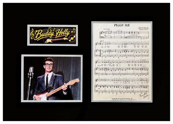 Buddy Holly Signed Sheet Music Museum Framed Ready to Display