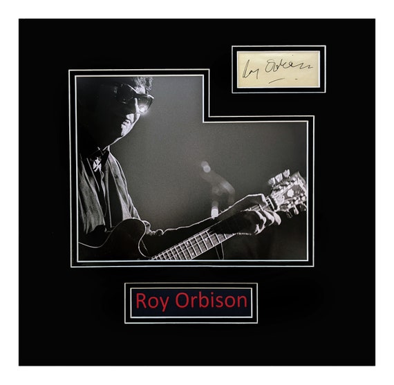 Roy Orbison Autograph Page Matted and Museum Framed Ready to Hang