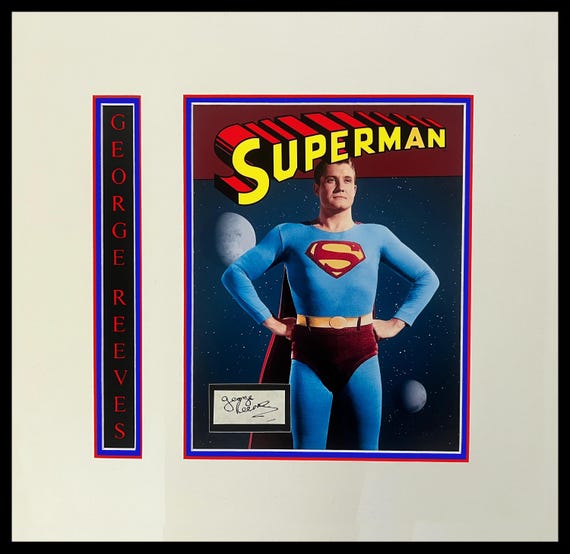 George (Superman) Reeves Autograph Book Cut Museum Framed Ready to Display