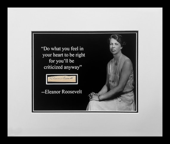 Eleanor Roosevelt Signature Cut Museum Framed Ready for Display