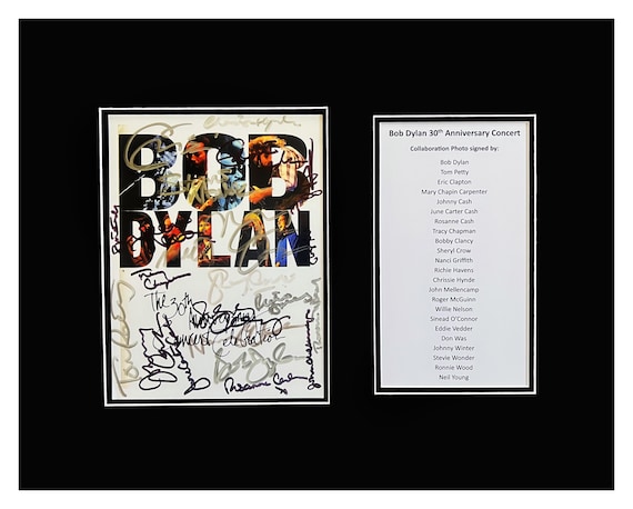 Bob Dylan 30th Anniversary Concert Photo Signed by Many Performers Museum Framed