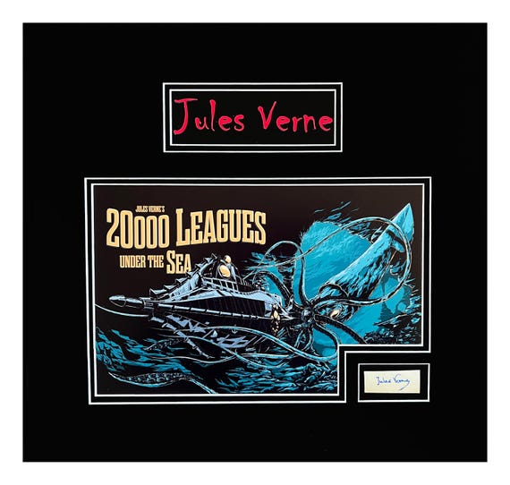 Jules Verne Original Autograph Cut-Museum Framed Ready to Display
