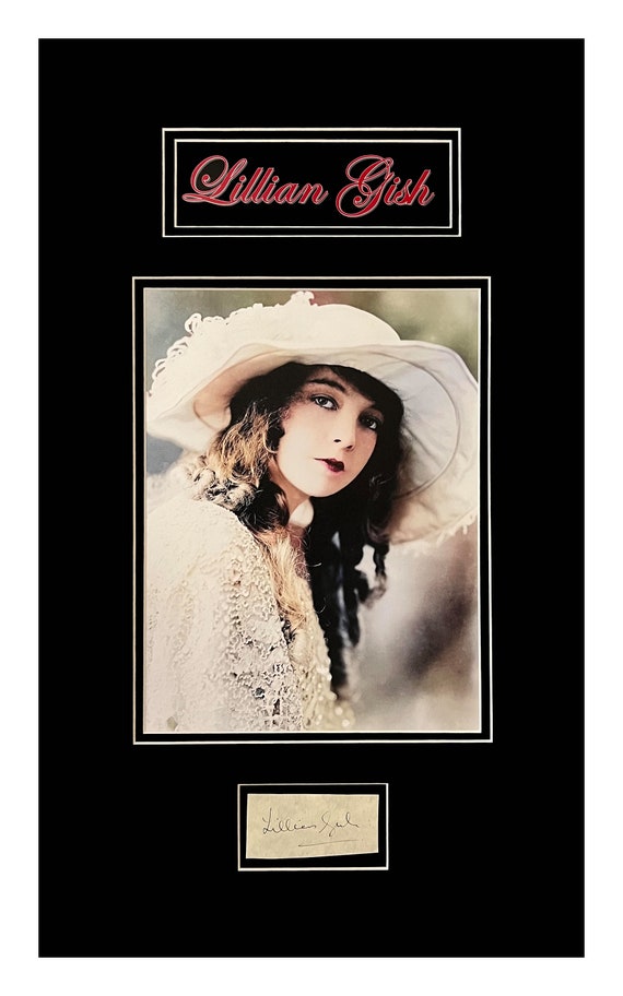 Lillian Gish Original Autograph Page Cut Museum Framed Ready to Display