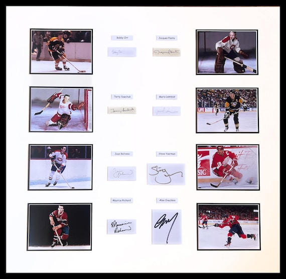 Bobby Orr Plus 7 Additional Hockey Autographs Museum Framed Ready to Display