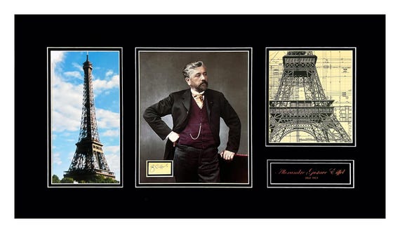 The Eiffel Tower By Gustave Eiffel Signature Cut Museum Framed to Display