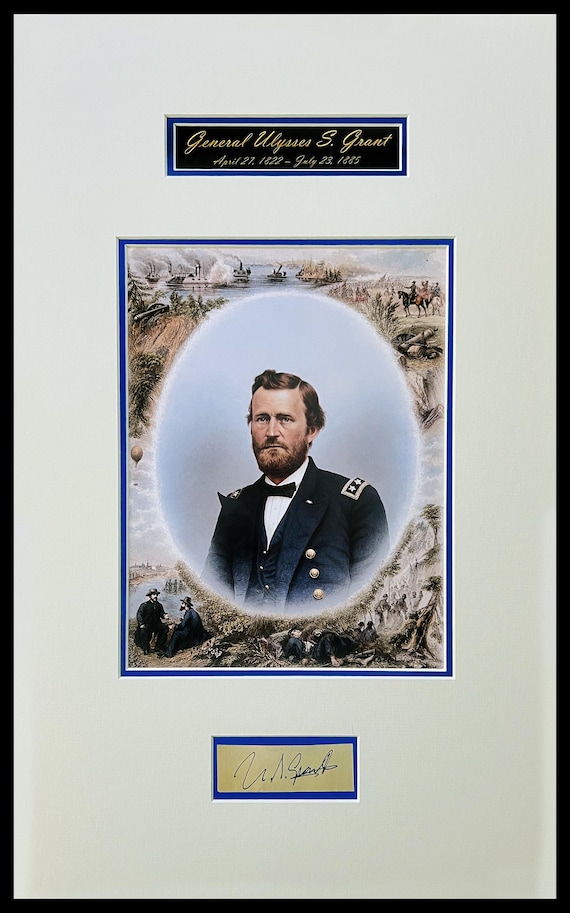 General Ulysses S. Grant Signed Document Cut Museum Framed Ready to Display