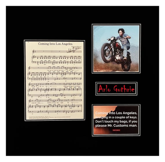 Arlo Guthrie Signed Sheet Music Museum Framed Ready to Display