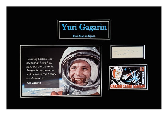 Yuri Gagarin Autograph First Man In Space Double Matted & Museum Framed