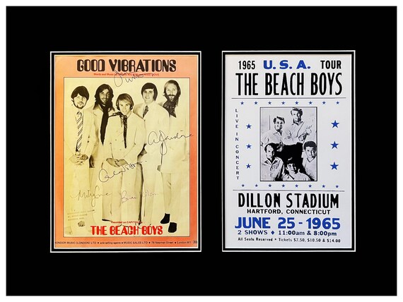 Beach Boys Autographed Sheet Music Museum Framed Ready to Display