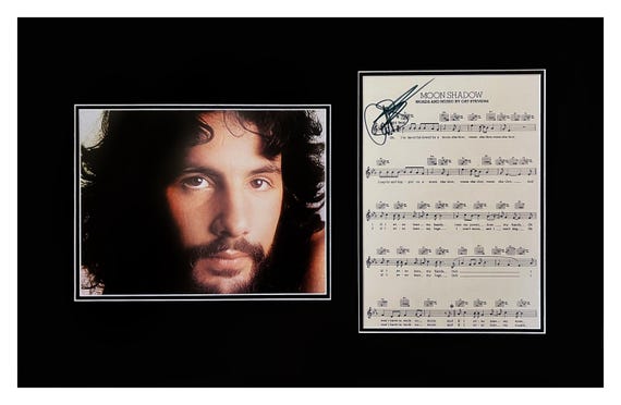 Cat Stevens Autographed Sheet Music Museum Framed Ready to Display
