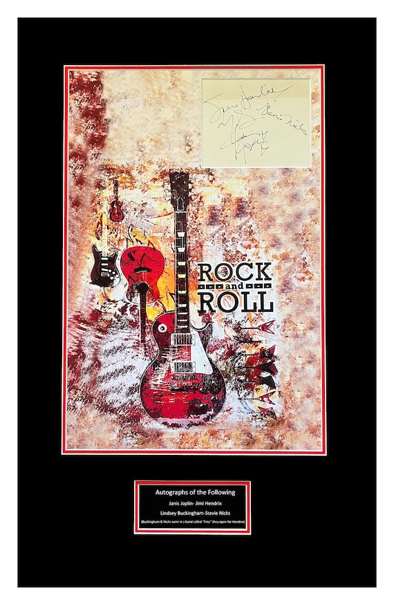 Jimi Hendrix-JanisJoplin-Stevie Nicks-Lindsey Buckingham Autograph Book Page Signatures
