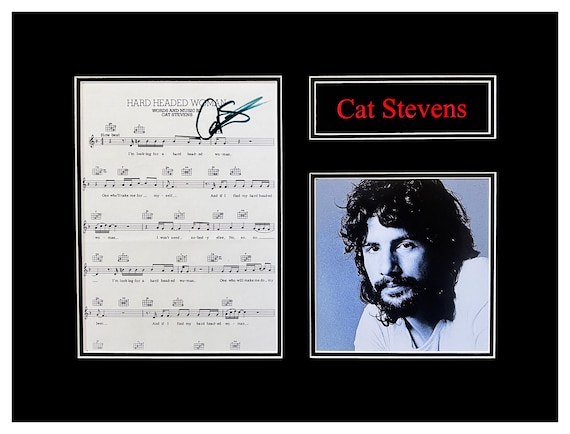 Cat Stevens Signed Sheet Music Museum Framed Ready to Display