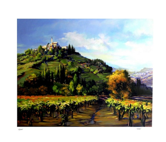 Jennie Tomao "WINE COUNTRY" Serigraph (Silk Screen)
