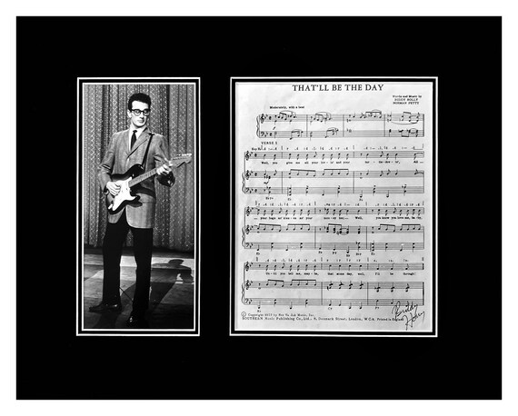 Buddy Holly Signed Sheet Music Museum Framed Ready to Display