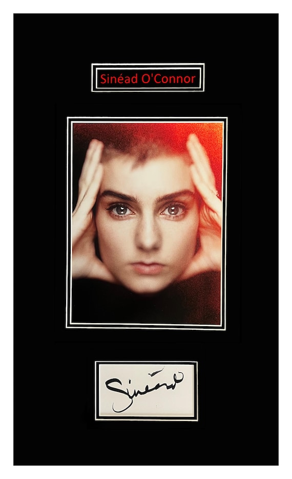 Sinéad O'Connor Autographed Book Page Cut Museum Framed Ready to Display