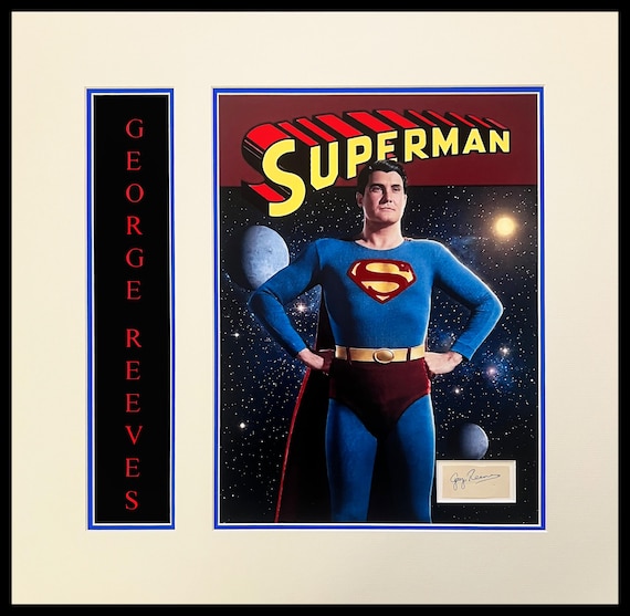 George Reeves "Superman" Autograph Book Signature Cut Museum Framed