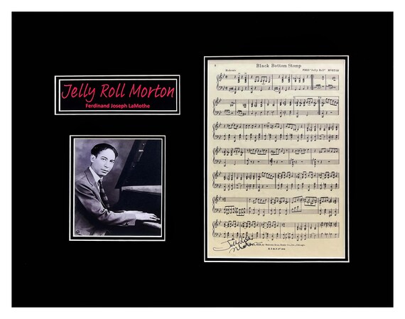 Jelly Roll Morton (Ferdinand Joseph La Mothe) Signed Sheet Music Museum Framed