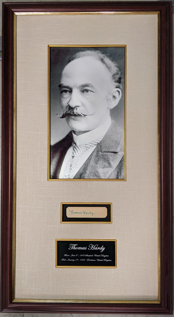 Thomas Hardy Original Signature Cut Museum Framed Ready to Display