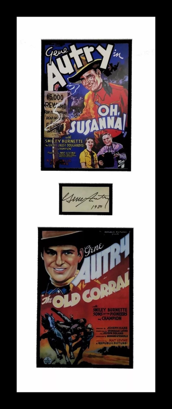 Gene Autry Original Autograph Museum Framed Ready to Display