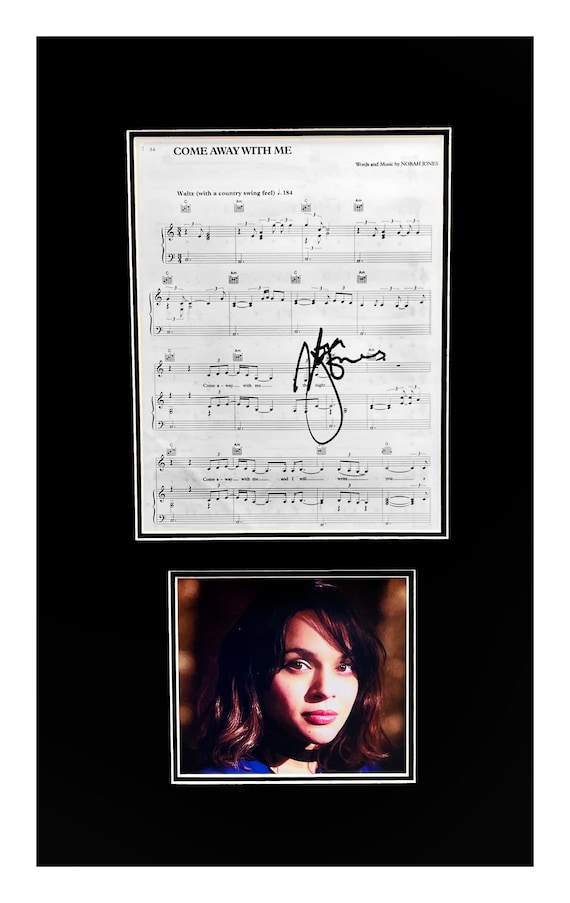 Nora Jones Signed Sheet Music Museum Framed Ready to Display