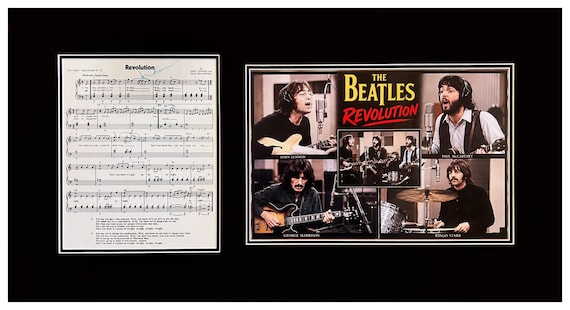 John Lennon Signed Sheet Music "Revolution" Museum Framed Ready to Display
