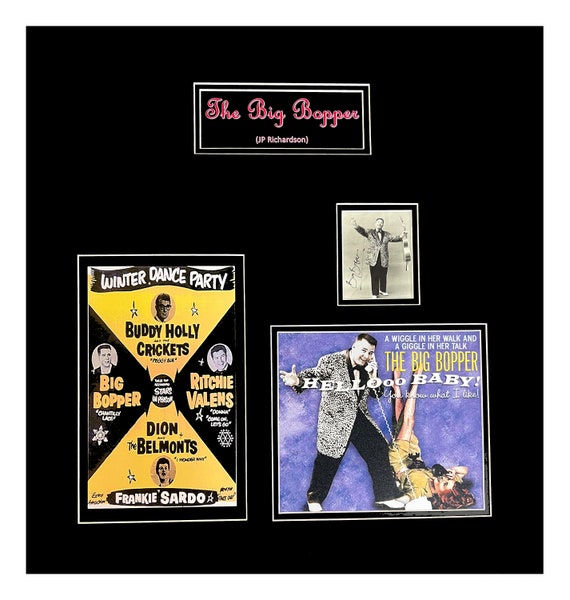 Big Bopper Autographed Picture Museum Framed Ready To Display