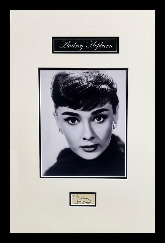 Audrey Hepburn Autograph Cut Museum Framed Ready to Display