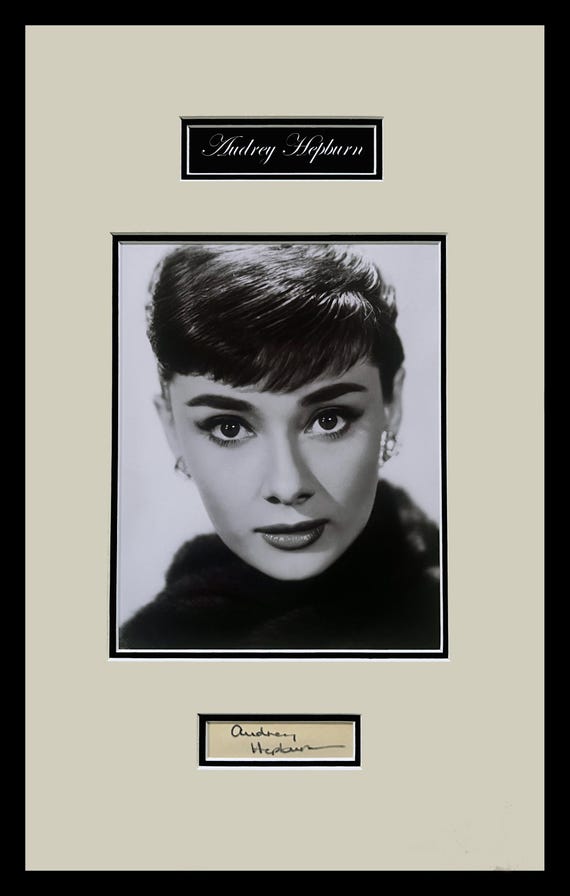 Audrey Hepburn Autograph Cut Museum Framed Ready to Display