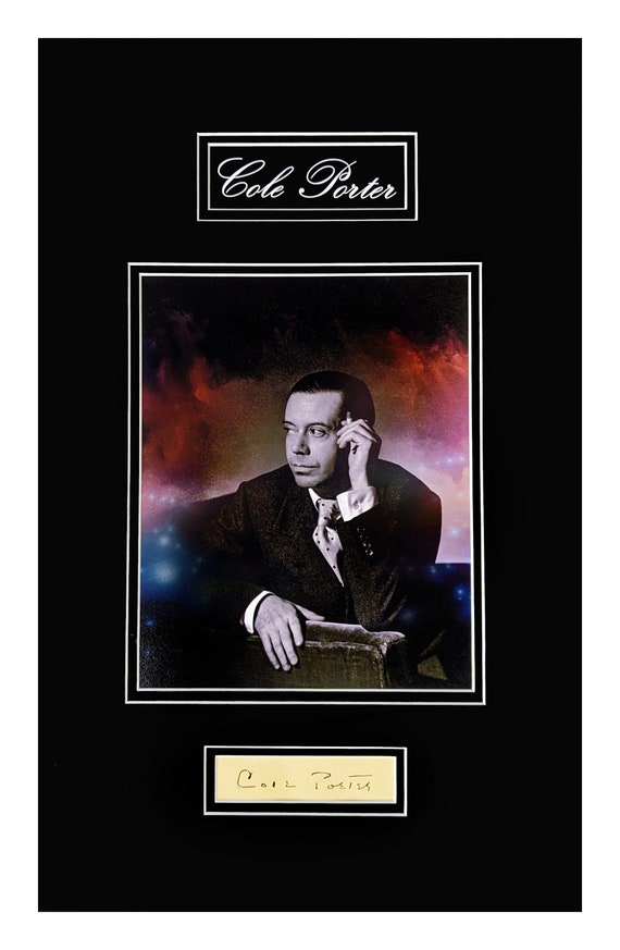 Cole Porter Autograph Matted and Museum Framed Ready to Hang