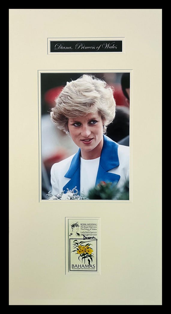 Lady Diana Signature Document Museum Framed Ready to Display