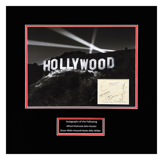 Alfred Hitchcock-Orson Wells + 3 More Autographs Museum Framed Ready to Display