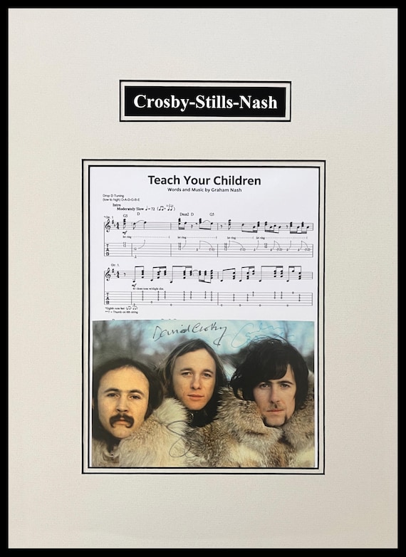 Crosby-Stlls & Nash Signed Photo Museum Framed Ready to Display