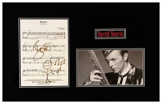 David Bowie Hand Signed Sheet Music Museum Framed Ready to Display