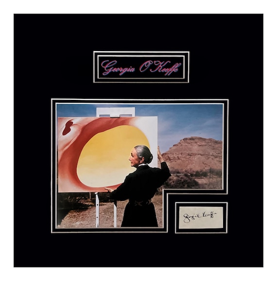 Georgia O' Keeffe Autograph Cut Museum Framed for Presentation