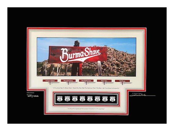 Burma Shave Lithograph Signed and Numbered By Thomas O. Nichols