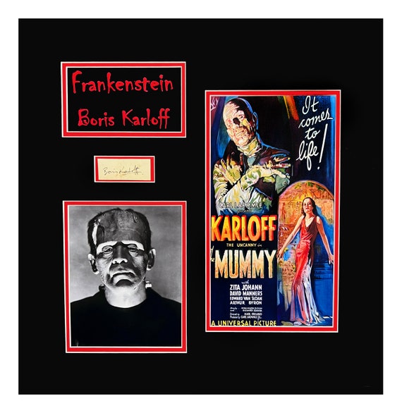 Boris Karloff Autograph Book Page Cut Museum Framed Ready to Display