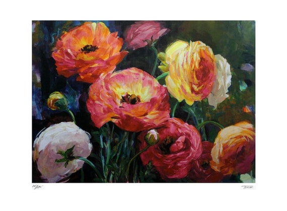 Jennie Tomao "Floral Arrangement" Original Serigraph (Silkscreen)