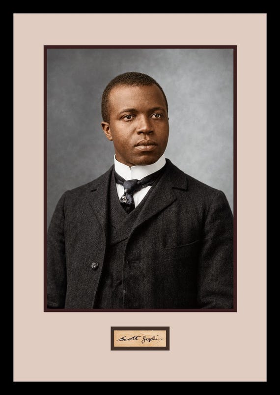 Scott Joplin Signature Document Cut Museum Framed Ready to Display