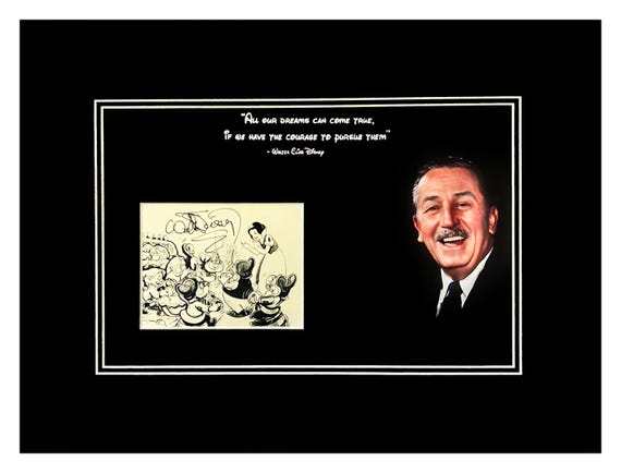Walt Disney Signed Snow White Cartoon Museu Framed Ready to Display