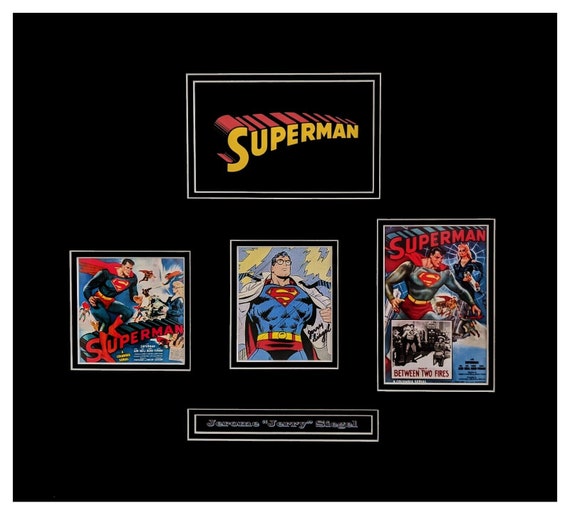 Jerry Siegel Original Signature Superman Matted and Framed