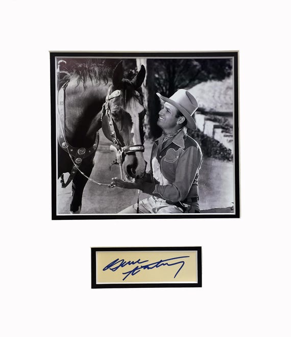 Gene Autry Original Hand Signed Autograph Museum Framed Ready to Display